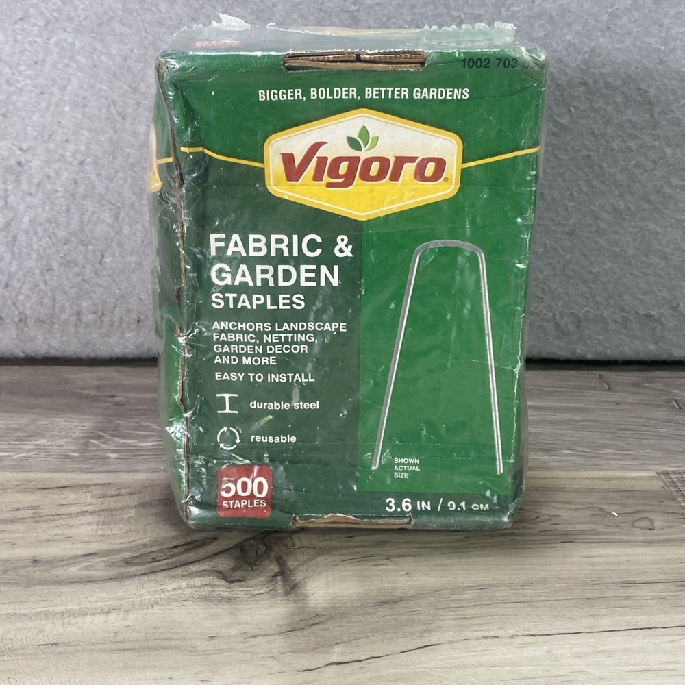 (500-Pk) Vigoro Weed Barrier Landscape Fabric Garden Staples 3.5" 1002 703 099